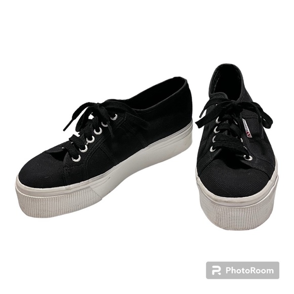 Superga | Women's Black 2790 Platform Sneakers | size 41 - Picture 2 of 8